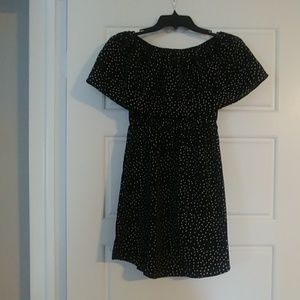 Casual polka dot off the shoulder dress
